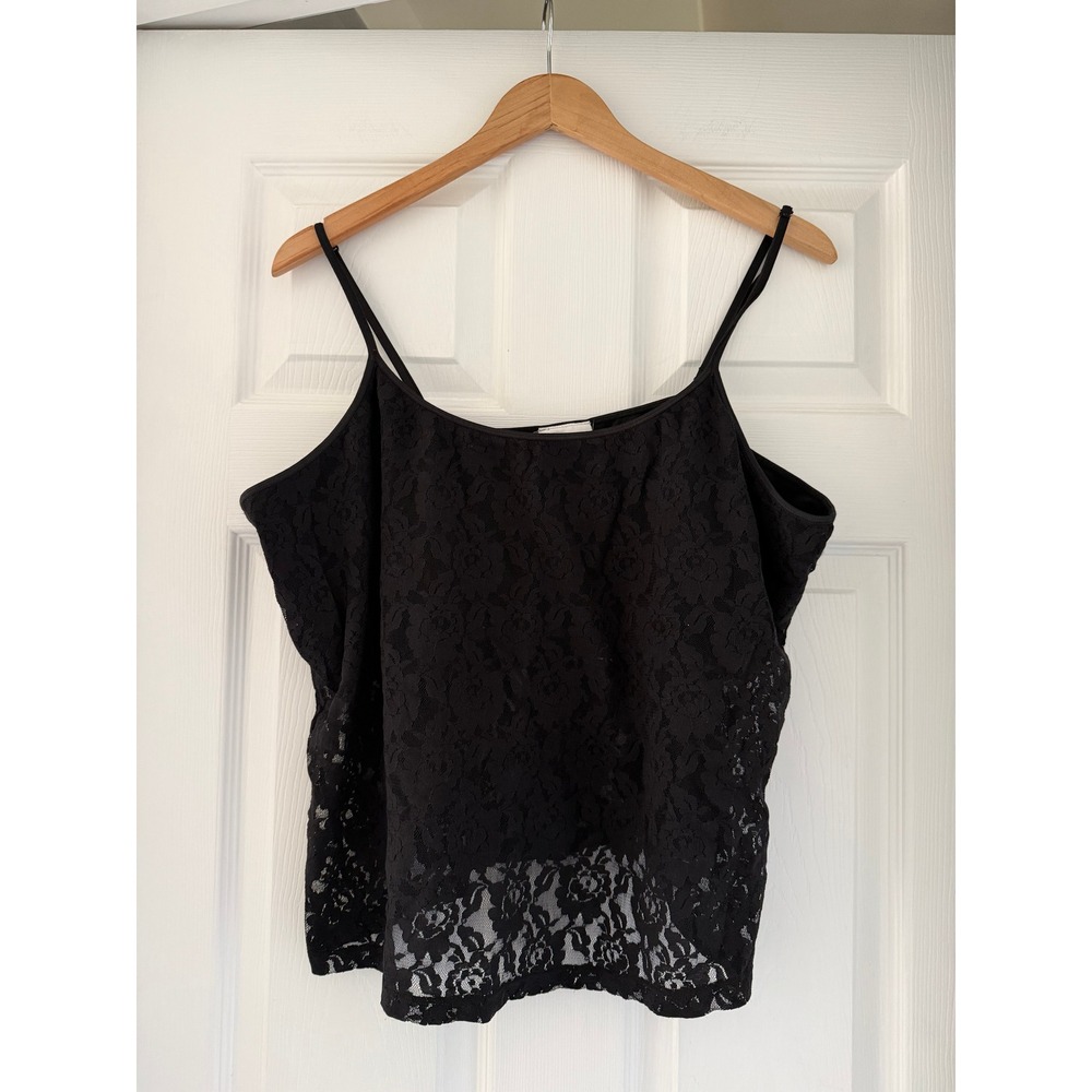 Vintage 90s Fashion Bug Black Lace Camisole Whimsigoth Fairy